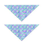 Blue Mermaid Scales Pattern Print Dog Bandana