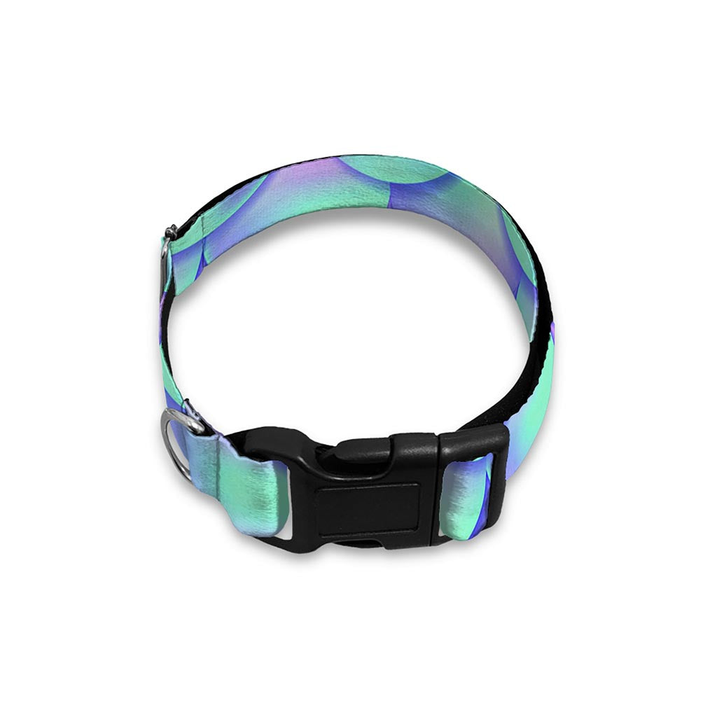 Blue Mermaid Scales Pattern Print Dog Collar