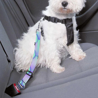 Blue Mermaid Scales Pattern Print Dog Seat Belt