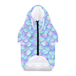 Blue Mermaid Scales Pattern Print Dog Zip Up Hoodie