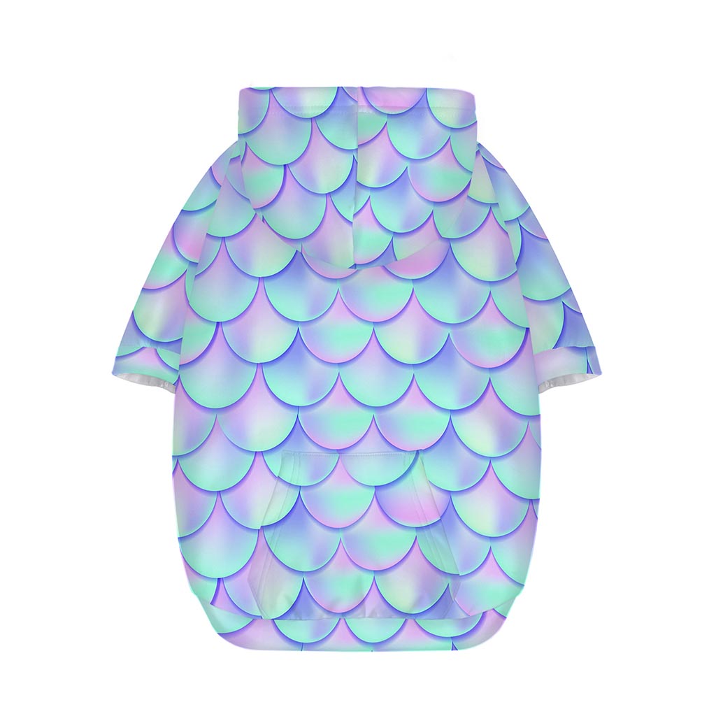 Blue Mermaid Scales Pattern Print Dog Zip Up Hoodie