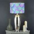 Blue Mermaid Scales Pattern Print Drum Lamp Shade