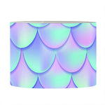 Blue Mermaid Scales Pattern Print Drum Lamp Shade