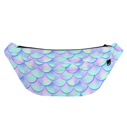 Blue Mermaid Scales Pattern Print Fanny Pack