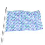 Blue Mermaid Scales Pattern Print Flag