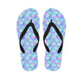 Blue Mermaid Scales Pattern Print Flip Flops