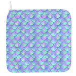 Blue Mermaid Scales Pattern Print Hand Towel