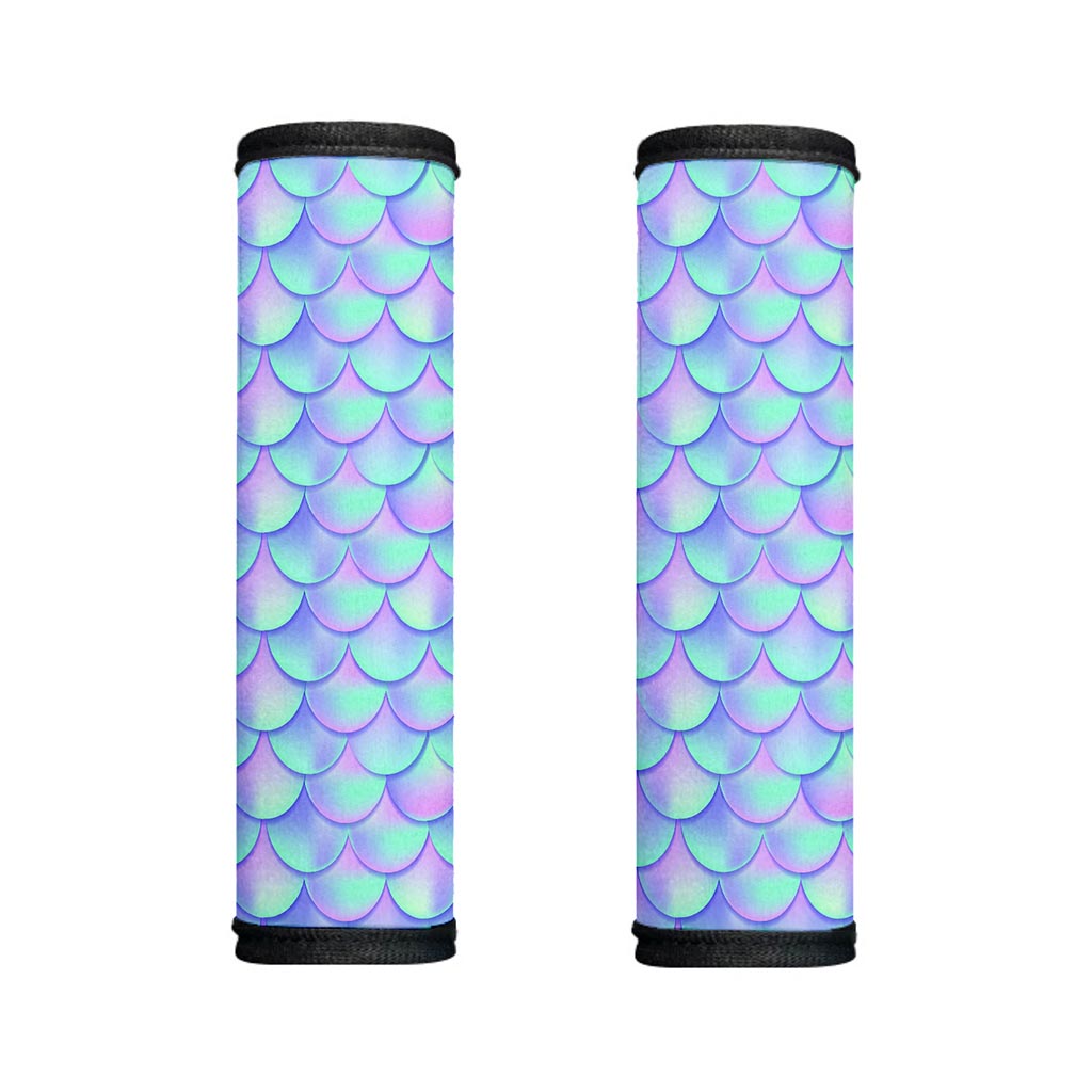 Blue Mermaid Scales Pattern Print Handle Covers