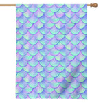 Blue Mermaid Scales Pattern Print House Flag