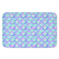Blue Mermaid Scales Pattern Print Indoor Door Mat