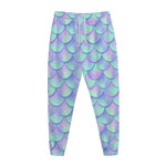 Blue Mermaid Scales Pattern Print Jogger Pants