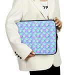 Blue Mermaid Scales Pattern Print Laptop Sleeve