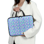 Blue Mermaid Scales Pattern Print Laptop Sleeve With Handle