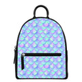 Blue Mermaid Scales Pattern Print Leather Backpack
