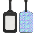 Blue Mermaid Scales Pattern Print Luggage Tag