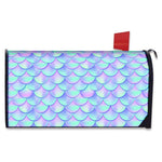 Blue Mermaid Scales Pattern Print Mailbox Cover