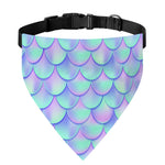 Blue Mermaid Scales Pattern Print Over The Collar Dog Bandana