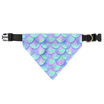 Blue Mermaid Scales Pattern Print Over The Collar Dog Bandana