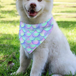 Blue Mermaid Scales Pattern Print Over The Collar Dog Bandana