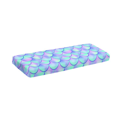 Blue Mermaid Scales Pattern Print Piano Keyboard Cover