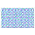Blue Mermaid Scales Pattern Print Polyester Doormat