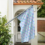 Blue Mermaid Scales Pattern Print Polyester Flag