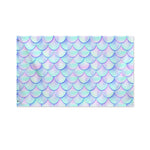 Blue Mermaid Scales Pattern Print Polyester Flag