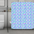 Blue Mermaid Scales Pattern Print Polyester Shower Curtain