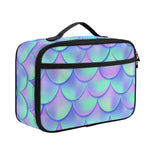 Blue Mermaid Scales Pattern Print Portable Lunch Bag