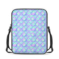 Blue Mermaid Scales Pattern Print Rectangular Crossbody Bag