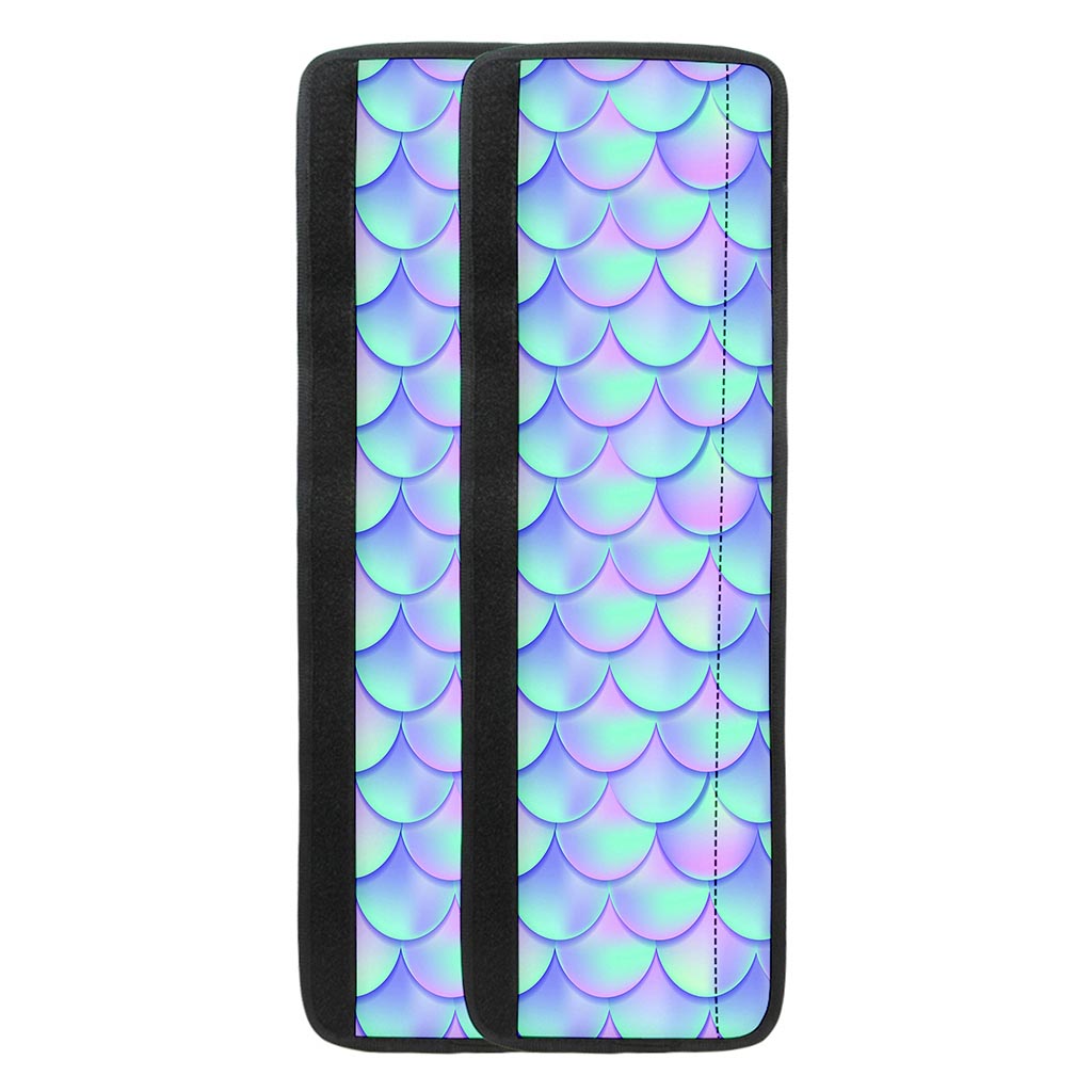 Blue Mermaid Scales Pattern Print Refrigerator Handle Covers