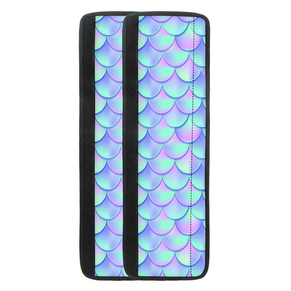 Blue Mermaid Scales Pattern Print Refrigerator Handle Covers