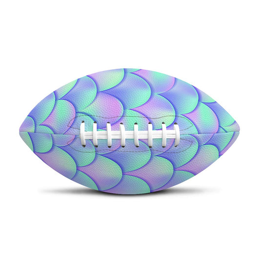 Blue Mermaid Scales Pattern Print Rugby Ball
