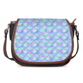 Blue Mermaid Scales Pattern Print Saddle Bag