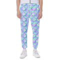 Blue Mermaid Scales Pattern Print Joggers