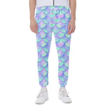 Blue Mermaid Scales Pattern Print Scuba Joggers