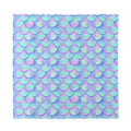 Blue Mermaid Scales Pattern Print Silk Bandana
