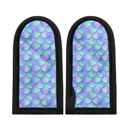 Blue Mermaid Scales Pattern Print Skillet Handle Cover