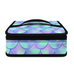 Blue Mermaid Scales Pattern Print Small Lunch Bag