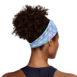 Blue Mermaid Scales Pattern Print Sports Headband