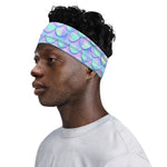 Blue Mermaid Scales Pattern Print Sports Headband