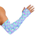 Blue Mermaid Scales Pattern Print Sun Protection Arm Sleeves