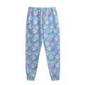 Blue Mermaid Scales Pattern Print Sweatpants