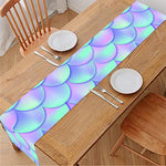 Blue Mermaid Scales Pattern Print Table Runner