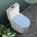 Blue Mermaid Scales Pattern Print Toilet Lid Cover