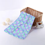Blue Mermaid Scales Pattern Print Towel