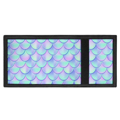 Blue Mermaid Scales Pattern Print Trifold Wallet