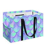 Blue Mermaid Scales Pattern Print Utility Tote Bag