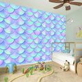 Blue Mermaid Scales Pattern Print Wall Sticker