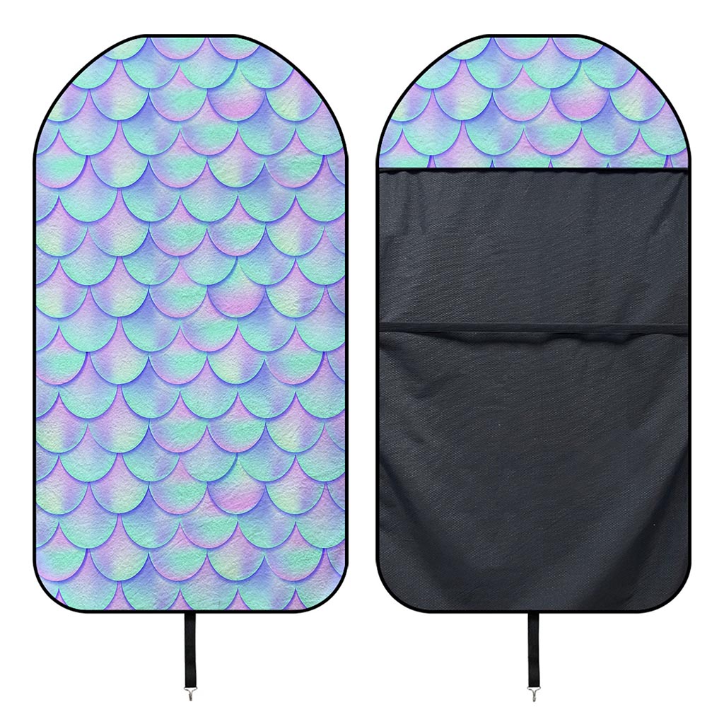 Blue Mermaid Scales Pattern Print Waterproof Car Seat Cover